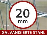 Polycarbonat-Gewächshaus Erweiterung, TITAN Arch+ 60, 6m², 3x2m, Silber