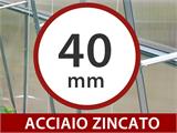 Serra in policarbonato TITAN Arch 130, 18m², 3x6m, Argento