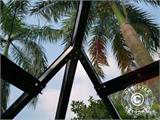 Oranjerie/Tuinpaviljoen Glas 12,86m², 4,36x2,95x2,7m, met basis, Zwart