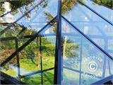 Oranjerie/Tuinpaviljoen Glas 12,86m², 4,36x2,95x2,7m, met basis, Zwart
