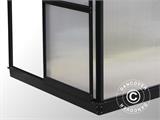 Lean-to Greenhouse Polycarbonate, 2.4 m², 1.25x1.92x2.21 m w/base, Black