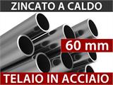 Estensione 3m per capannone tenda/tunnel agricolo 15x15x7,42m, PVC, Bianco/Grigio