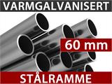 Telthall/rundbuehall 8x15x4,33m, PVC, Hvit/Grå