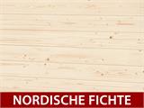 Tisch- und Bankgarnitur aus Holz, 0,74x1,2x0,75m, Natur