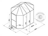 Orangerie Polycarbonat-Gewächshaus 6,96m², 2,41x3,3x2,58m, weiß