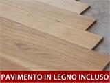 Gazebo in legno con pavimento in legno, 4,67x6,17x3,62m, 25m², Naturale