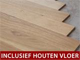 Houten tuinpaviljoen met houten vloer, 4,21x4,21x3,71m, 14,1m², Naturel