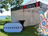 Vouwtent/Easy up tent FleXtents PRO met grote digitale afdruk, 4x6m, incl. 4 zijwanden