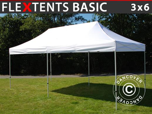 Vouwtent/Easy up tent FleXtents Basic, 3x6m Wit