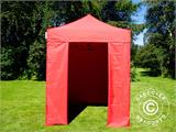 Namiot Ekspresowy FleXtents Basic, 2x2m Czerwony, mq 4 ściany boczne