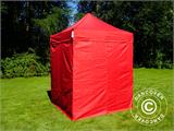 Namiot Ekspresowy FleXtents Basic, 2x2m Czerwony, mq 4 ściany boczne