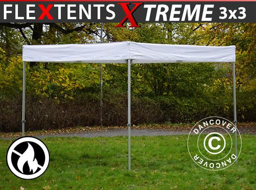 Quick-up telt FleXtents® Xtreme 50 Exhibition 3x3m Hvit, Flammehemmende
