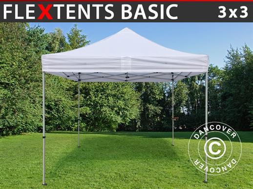Vouwtent/Easy up tent FleXtents Basic, 3x3m Wit