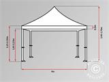Namiot Ekspresowy FleXtents PRO 4x6m Latte, mq 8 ściany boczne & ozdobnymi kurtynami