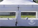 Namiot dla odwiedzających FleXtents PRO 3x6m biały, w tym 6 ścian bocznych i 1 przezroczysta ściana działowa