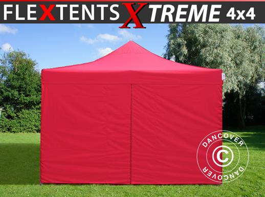Namiot Ekspresowy FleXtents Xtreme 50 4x4m Czerwony, mq 4 ściany boczne