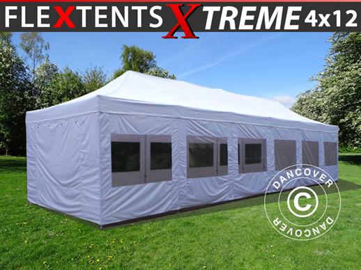 Namiot Ekspresowy FleXtents Xtreme 50 4x12m Biały, mq ściany boczne