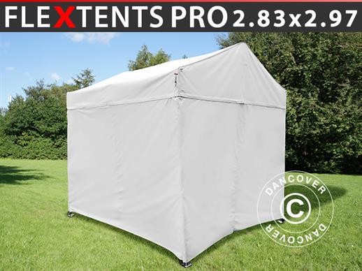 Tente Pliante FleXtents Multi 2,83x2,97m Blanc, avec 4 cotés