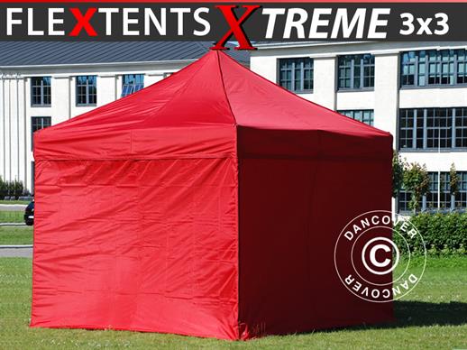 Namiot Ekspresowy FleXtents Xtreme 50 3x3m Czerwony, mq 4 ściany boczne
