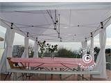 Quick-up telt FleXtents PRO 4x6m Hvit, inkl. 8 dekorative gardiner