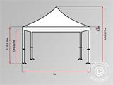 Namiot Ekspresowy FleXtents PRO 4x6m Biały, mq 8 ściany boczne & 8 ozdobnymi kurtynami