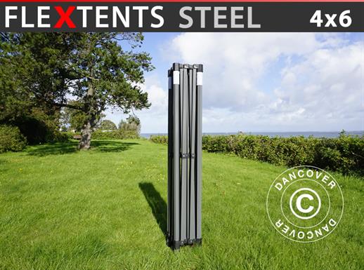 Telaio in acciaio per gazebo pieghevole FleXtents Steel 4x6m, 8 gambe, 40mm