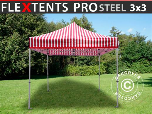 Quick-up telt FleXtents PRO Steel 3x3m Stripet