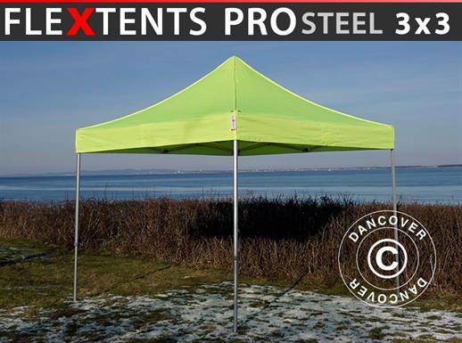 Snabbtält FleXtents PRO Steel 3x3m Neongul/grön