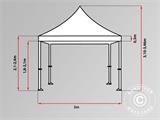 Quick-up telt FleXtents PRO Steel 3x3m Transparent, inkl. 4 sider