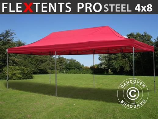 Namiot Ekspresowy FleXtents PRO Steel 4x8m Czerwony