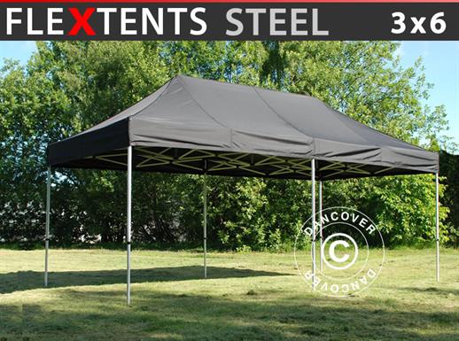 Quick-up telt FleXtents Steel 3x6m Svart