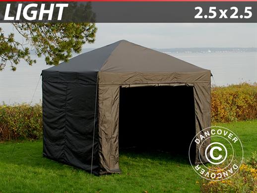 Vouwtent/Easy up tent FleXtents Light 2,5x2,5m Zwart, inkl. 4 Zijwanden