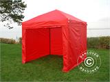 Vouwtent/Easy up tent FleXtents Light 2,5x2,5m Rood, inkl. 4 Zijwanden