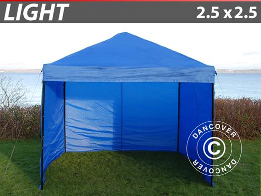 Namiot ekspresowy FleXtents Light 2,5x2,5m Niebieski, mq 4 ściany boczne. DOSTĘPNA TYLKO 1 SZTUKA