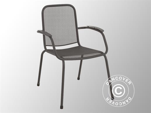 Krzesło z podłokietnikami, Lopo, 60,5x71x,83,5, 4 szt., Stalowoszary
