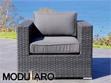 Poly rattan armchair for Modularo, Black