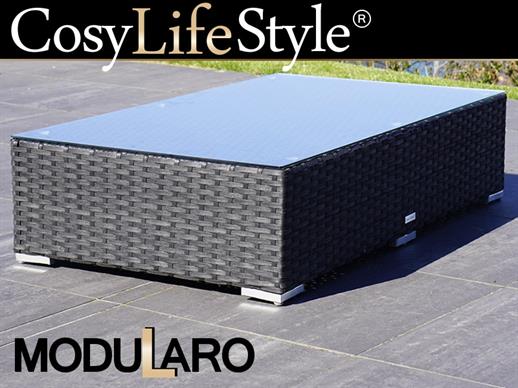 Polyrotting, avlastningsbord til Modularo, rektangulært, svart
