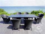 Zestaw mebli ogrodowych / 1 stół + 6 krzeseł, Key West, Czarny

