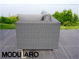 Salonska Sofa od poli-ratana, 2 modula, Modularo, Siva