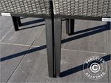 Zestaw mebli ogrodowych, Miami, 1 stół + 6 krzeseł, Czarny/Szary
