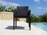 Zestaw mebli ogrodowych: Stół ogrodowy + 8 krzeseł, Czarny