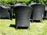 Zestaw mebli ogrodowych: Stół ogrodowy + 6 krzeseł, Czarny