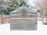 Greenhouse polycarbonate SANUS L-15, 14.08 m², 2.2x6.4x2.15 m, Silver
