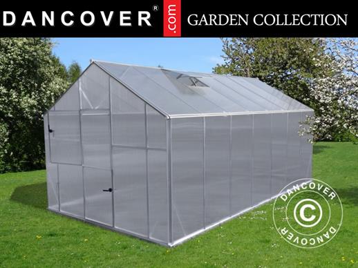 Greenhouse polycarbonate SANUS XL-18, 18.56 m², 2.9x6.4x2.25 m, Silver