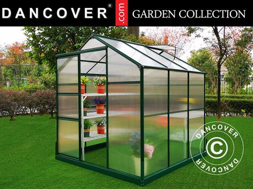 Greenhouse Polycarbonate ZEN 6.68 m², 1.84x3.63x1.93 m, Green