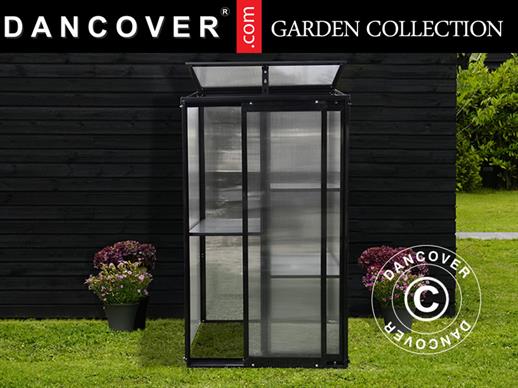 Mini Greenhouse, polycarbonate, 0.51x0.91x1.68 m, 0.46 m², Black
