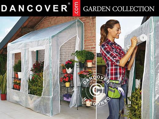 Lean-to greenhouse 1.1x2x2.1 m, 2.2 m², Transparent
