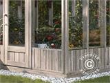 Drewniana szklarnia/pawilon ogrodowy z szopą, 2,4x4,31x2,83m, 9,4m², Szary
