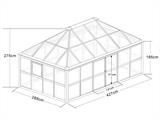 Orangeri i glas 12,3m², 4,27x2,88x2,75m m/bas, Svart