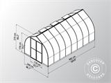 Greenhouse polycarbonate BELLA, 11.76 m², 2.44x4.82x2.19 m, Silver